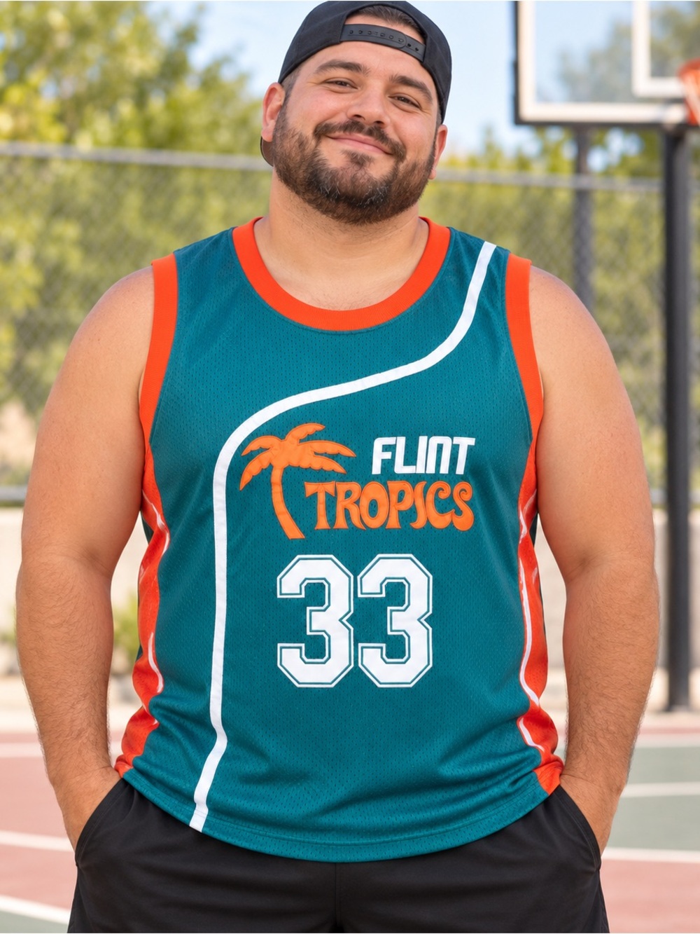 Semi-Pro Jackie Moon #33 Flint Tropics Jersey 7XL Will Ferrell Halloween Costume